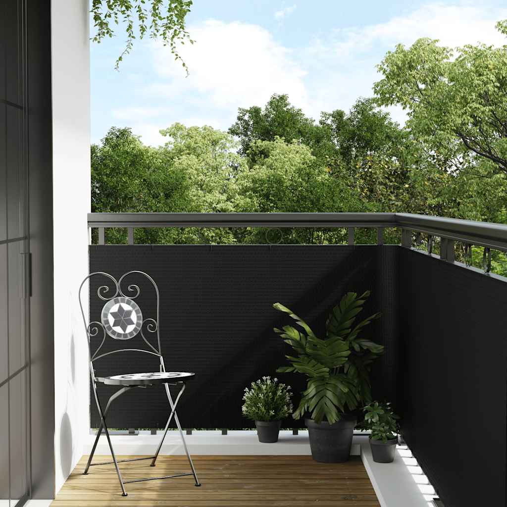 E-shop vidaXL Balkónová zástena čierna 1000x100 cm polyratan