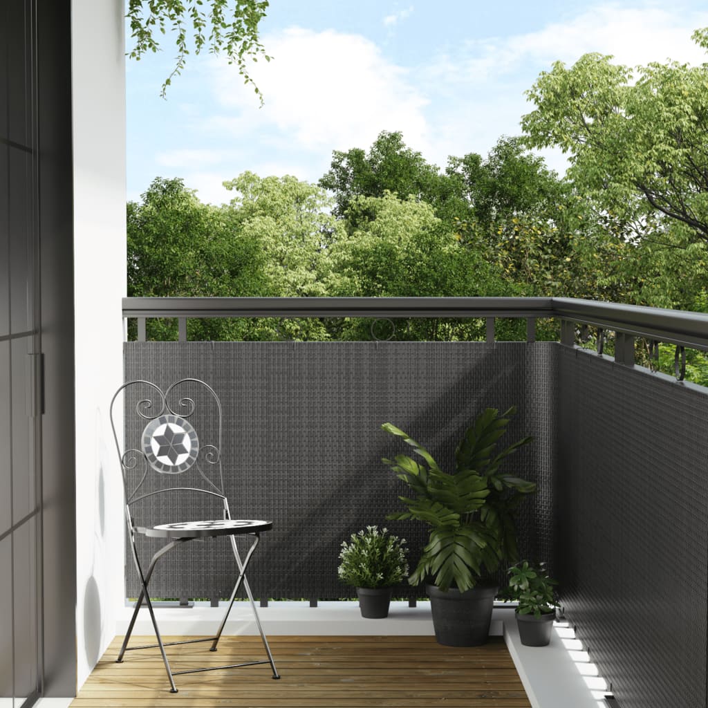 E-shop vidaXL Balkónová zástena antracitová 600x80 cm polyratan