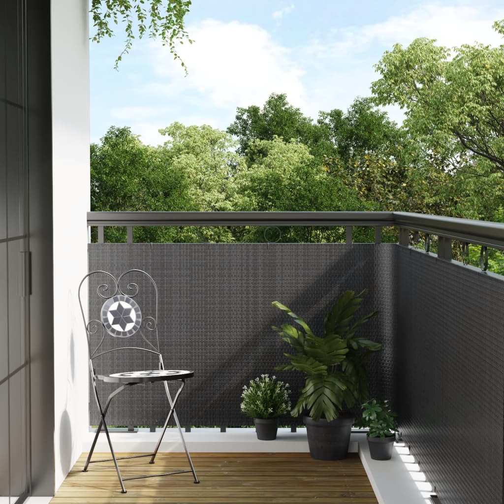 E-shop vidaXL Balkónová zástena antracitová 400x80 cm polyratan