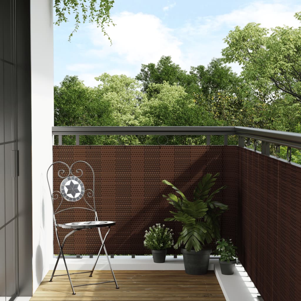 E-shop vidaXL Balkónová zástena hnedo-čierna 400x100 cm polyratan