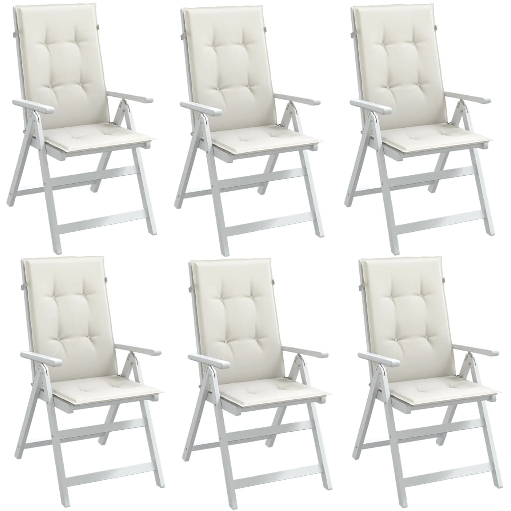 E-shop vidaXL Vankúše na stoličky 6 ks krémová melanž 120x50x4 cm látka