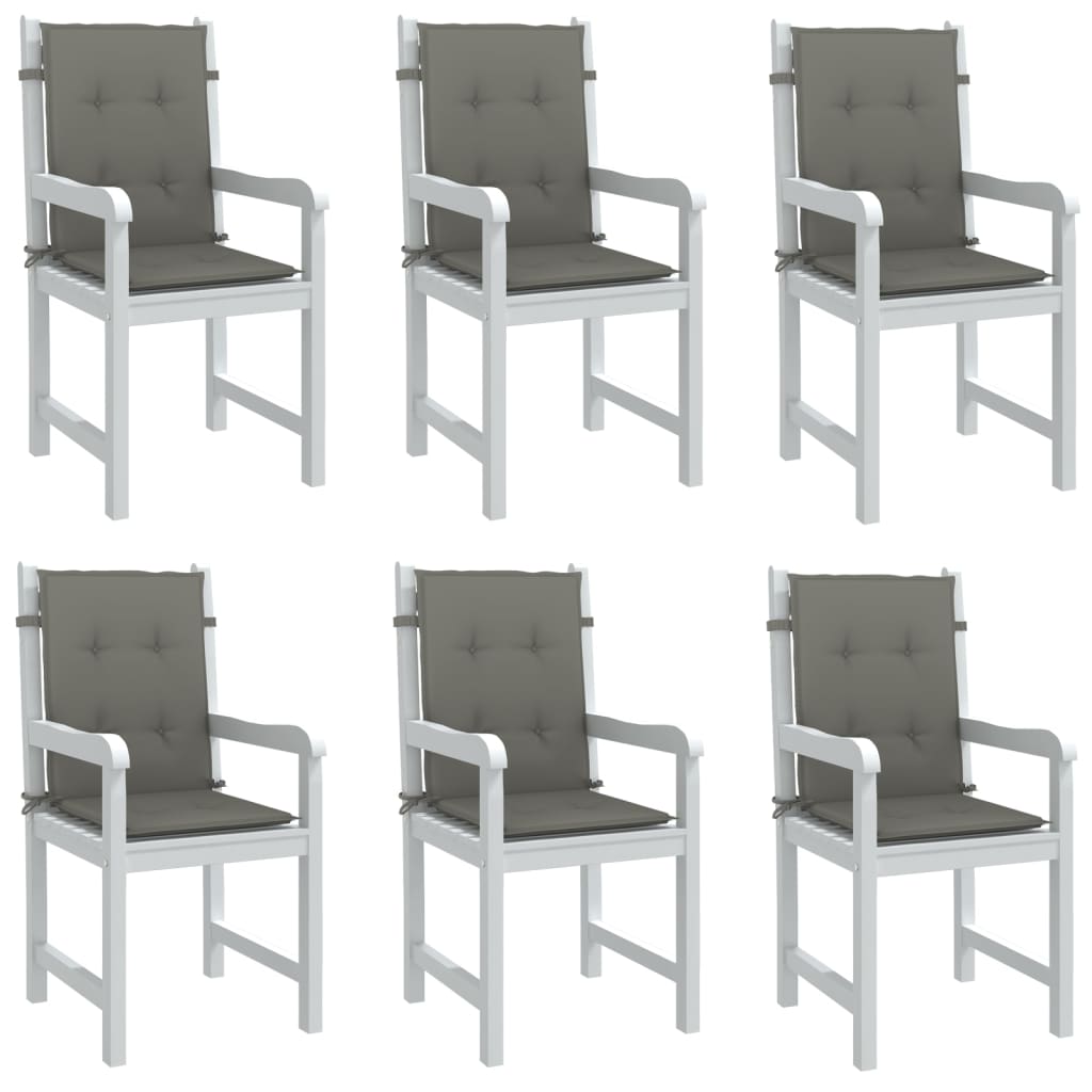 E-shop vidaXL Vankúše na stoličky 6 ks tmavosivá melanž 100x50x4 cm látka