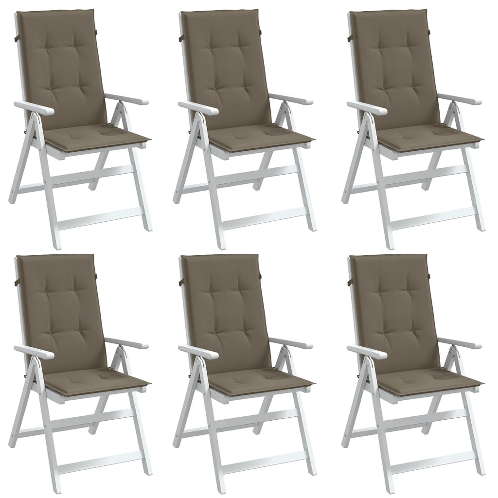 E-shop vidaXL Vankúše na stoličky 6 ks sivohnedá melanž 120x50x4 cm látka