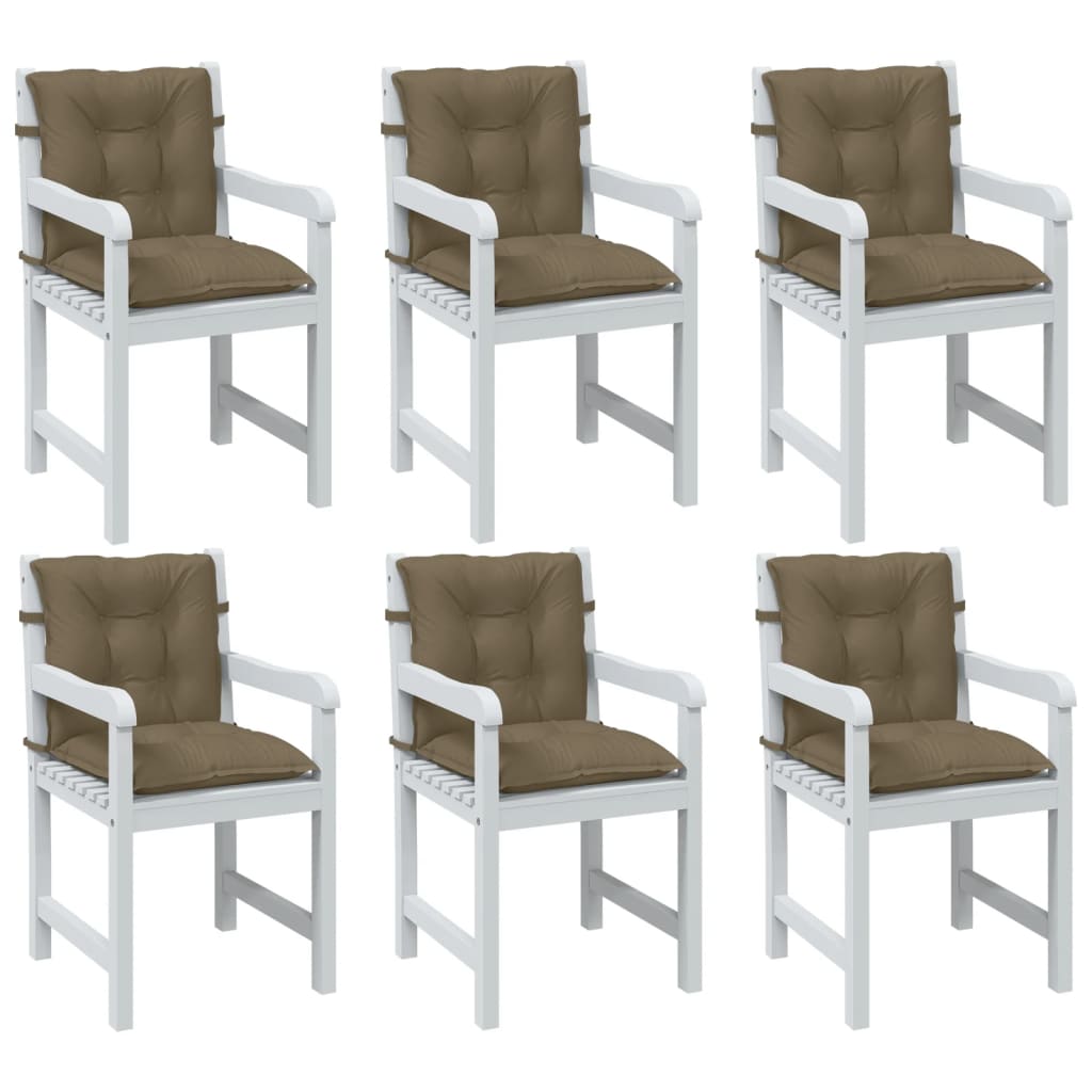 E-shop vidaXL Vankúše na stoličky 6 ks sivohnedá melanž 100x50x7 cm látka