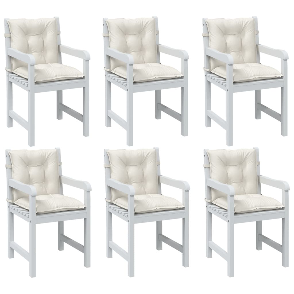 E-shop vidaXL Vankúše na stoličky 6 ks krémová melanž 100x50x7 cm látka