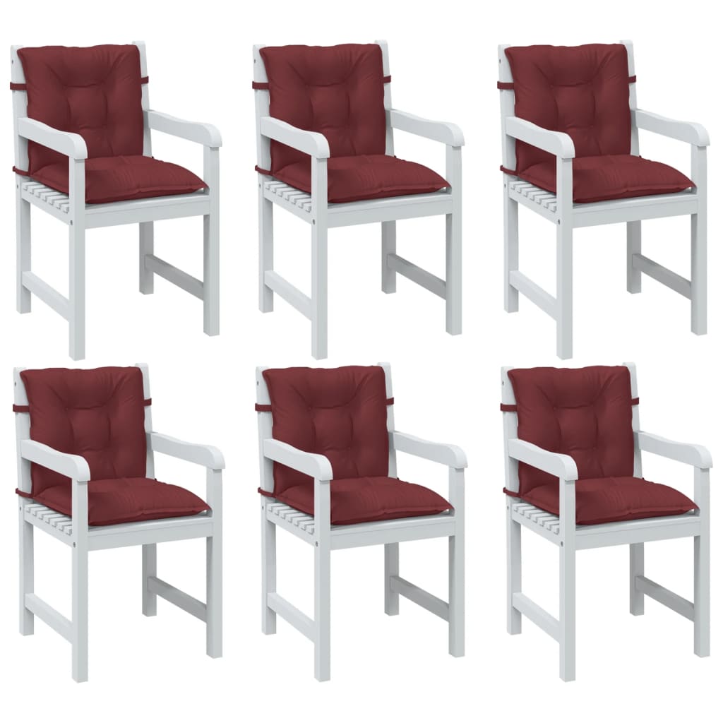E-shop vidaXL Vankúše na stoličky 6 ks vínovočervená melanž 100x50x7 cm látka