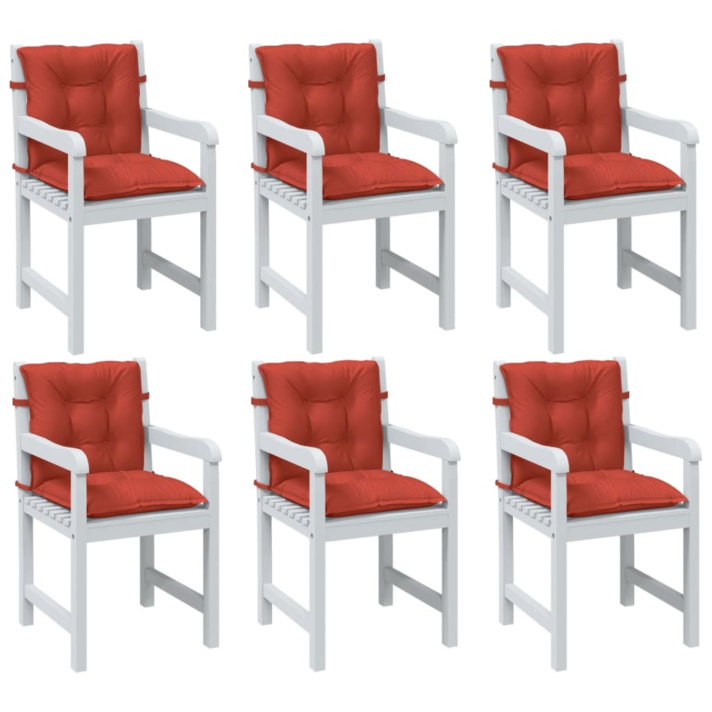 E-shop vidaXL Vankúše na stoličky 6 ks červená melanž 100x50x7 cm látka