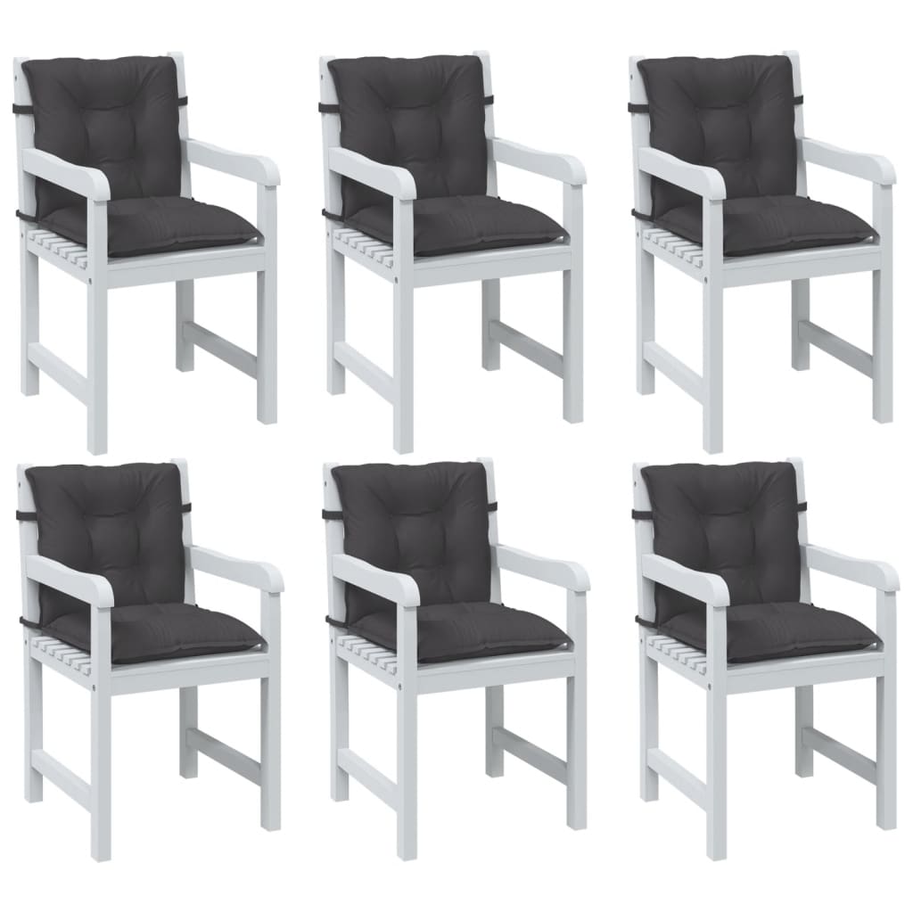 E-shop vidaXL Vankúše na stoličky 6 ks antracitová melanž 100x50x7 cm látka