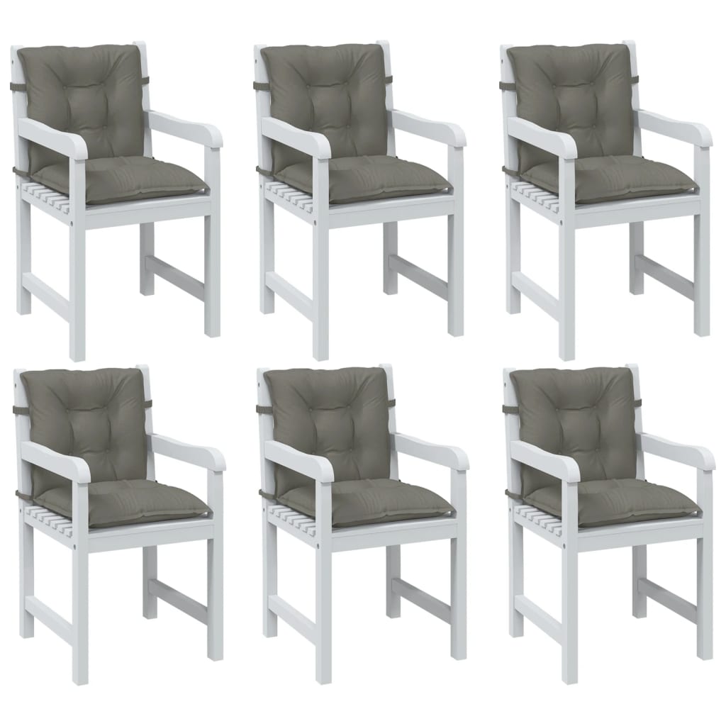 E-shop vidaXL Vankúše na stoličky 6 ks tmavosivá melanž 100x50x7 cm látka