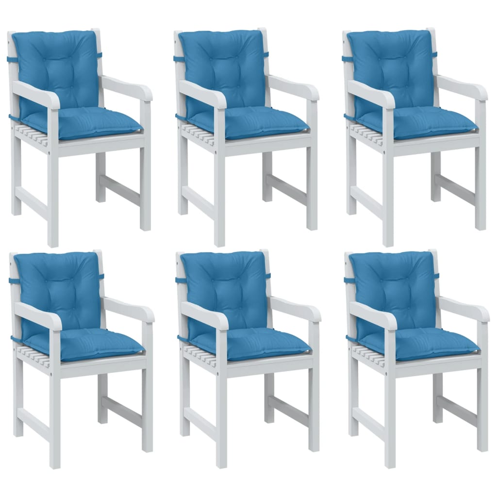 E-shop vidaXL Vankúše na stoličky 6 ks modrá melanž 100x50x7 cm látka
