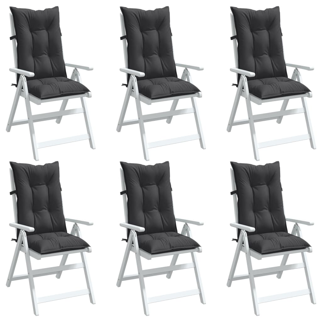 E-shop vidaXL Vankúše na stoličky 6 ks antracitová melanž 120x50x7 cm látka