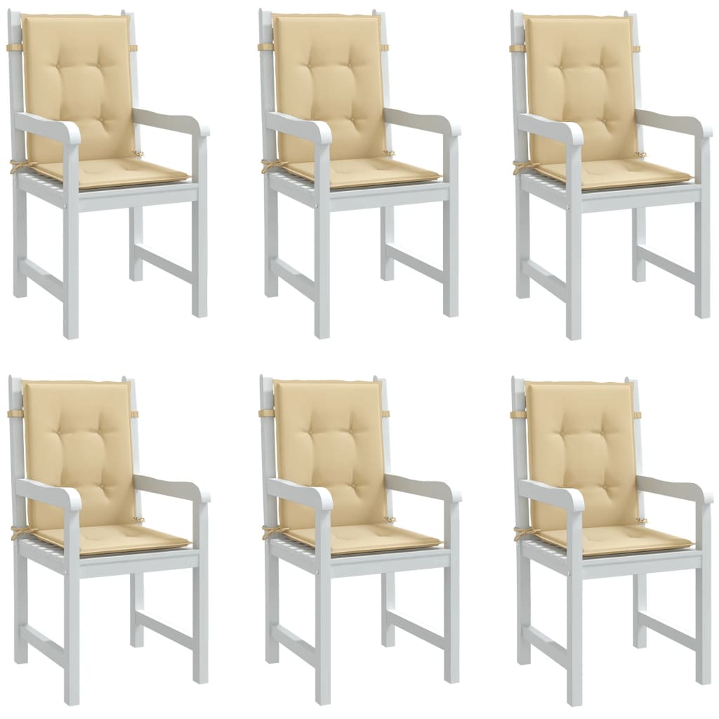 E-shop vidaXL Vankúše na stoličky 6 ks béžová melanž 100x50x4 cm látka