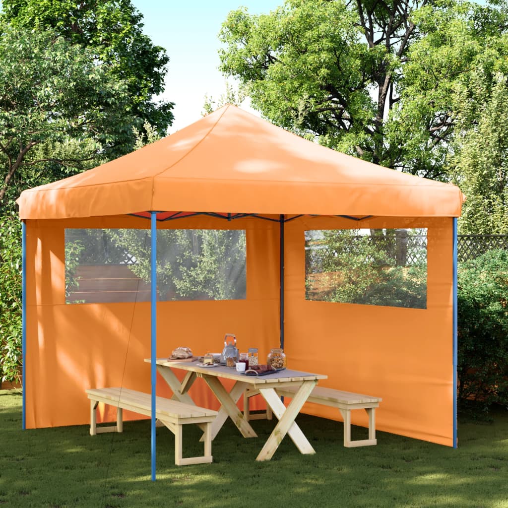 E-shop vidaXL Skladací pop-up párty stan s 2 bočnými stenami oranžový