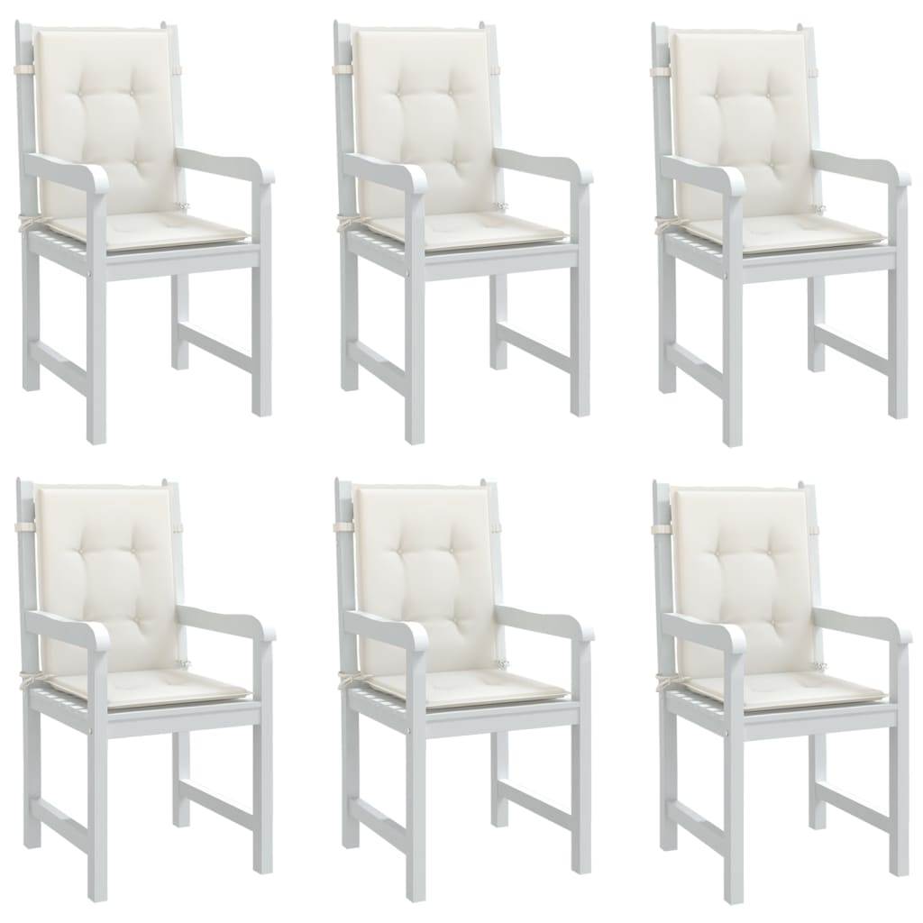 E-shop vidaXL Vankúše na stoličky 6 ks krémová melanž 100x50x4 cm látka