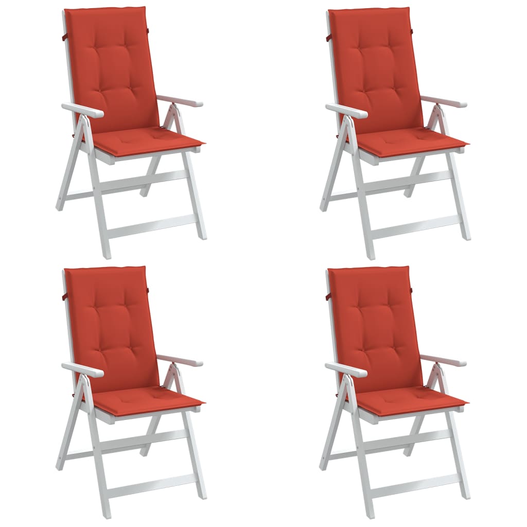 E-shop vidaXL Vankúše na stoličky 4 ks červená melanž 120x50x4 cm látka