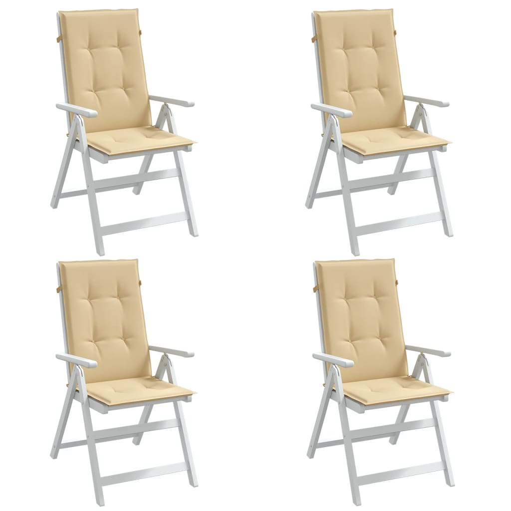 E-shop vidaXL Vankúše na stoličky 4 ks béžová melanž 120x50x4 cm látka