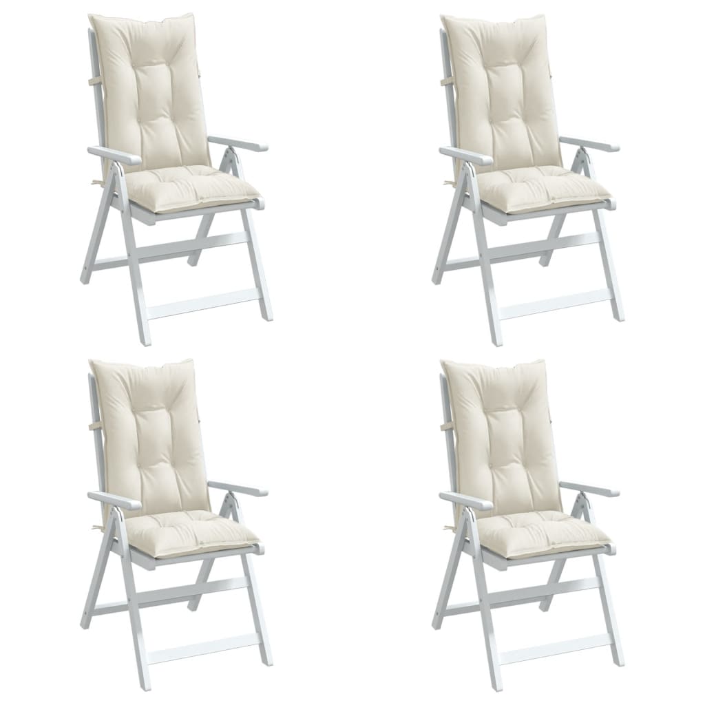 E-shop vidaXL Vankúše na stoličky 4 ks krémová melanž 120x50x7 cm látka