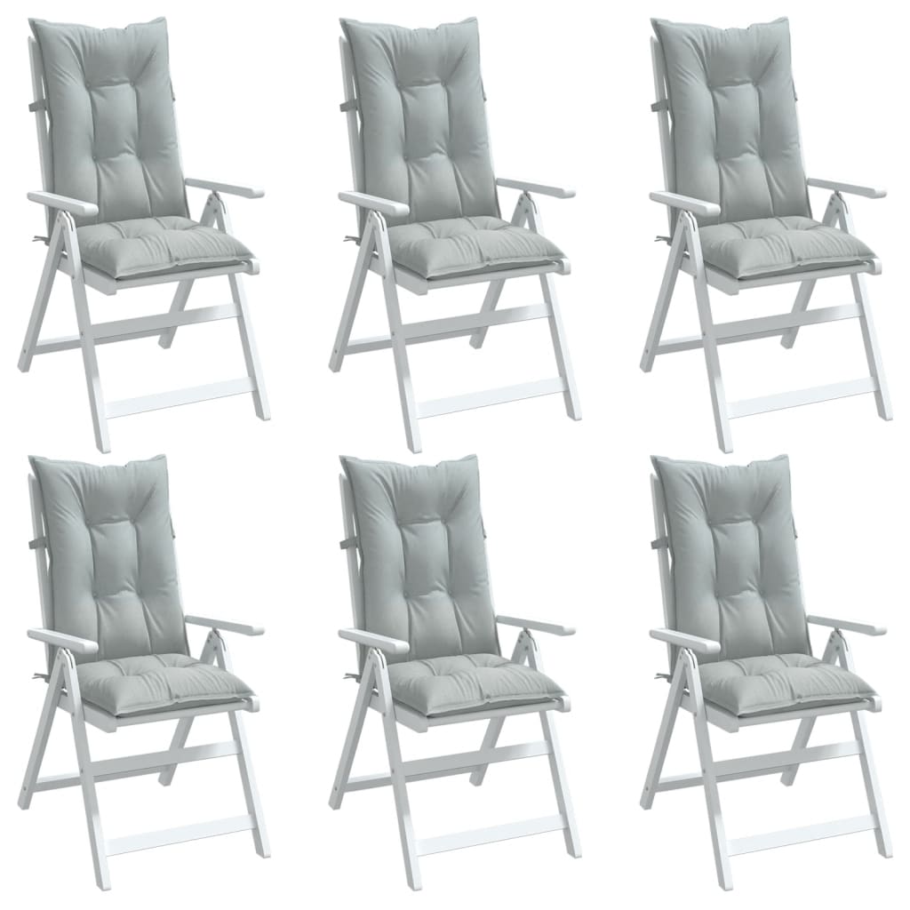 E-shop vidaXL Vankúše na stoličky 6 ks svetlosivá melanž 120x50x7 cm látka