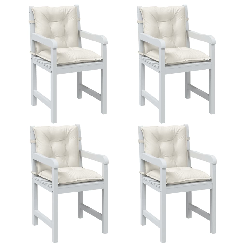 E-shop vidaXL Vankúše na stoličky 4 ks krémová melanž 100x50x7 cm látka