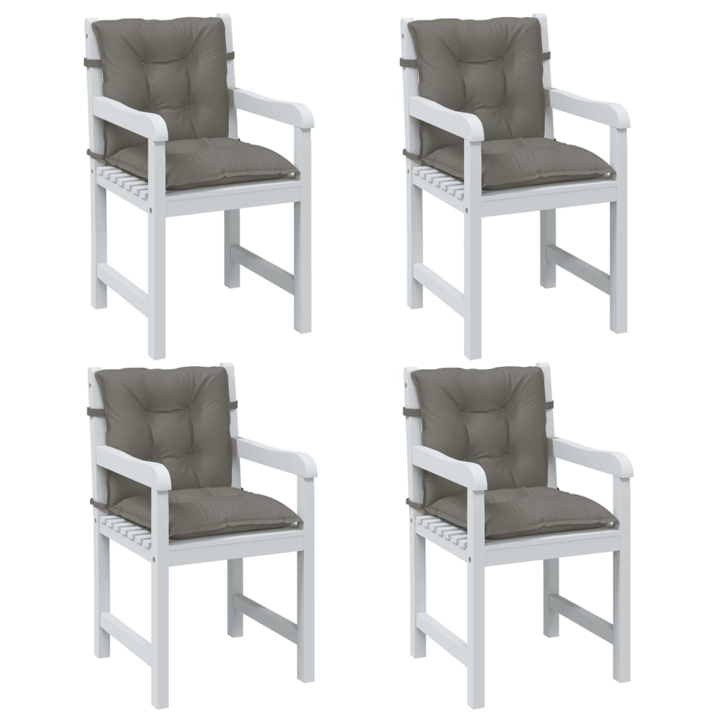 E-shop vidaXL Vankúše na stoličky 4 ks tmavosivá melanž 100x50x7 cm látka