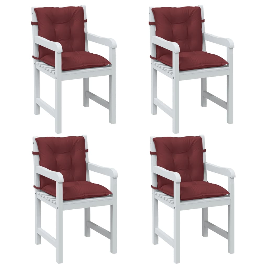 E-shop vidaXL Vankúše na stoličky 4 ks vínovočervená melanž 100x50x7 cm látka