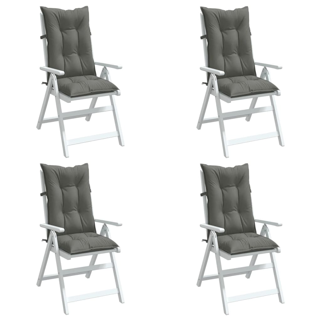 E-shop vidaXL Vankúše na stoličky 4 ks tmavosivá melanž 120x50x7 cm látka