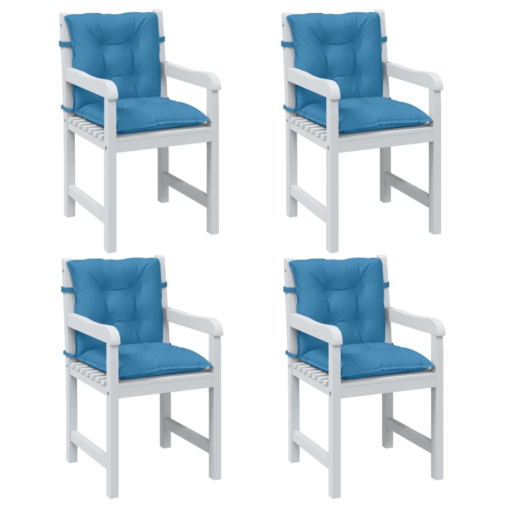 E-shop vidaXL Vankúše na stoličky 4 ks modrá melanž 100x50x7 cm látka