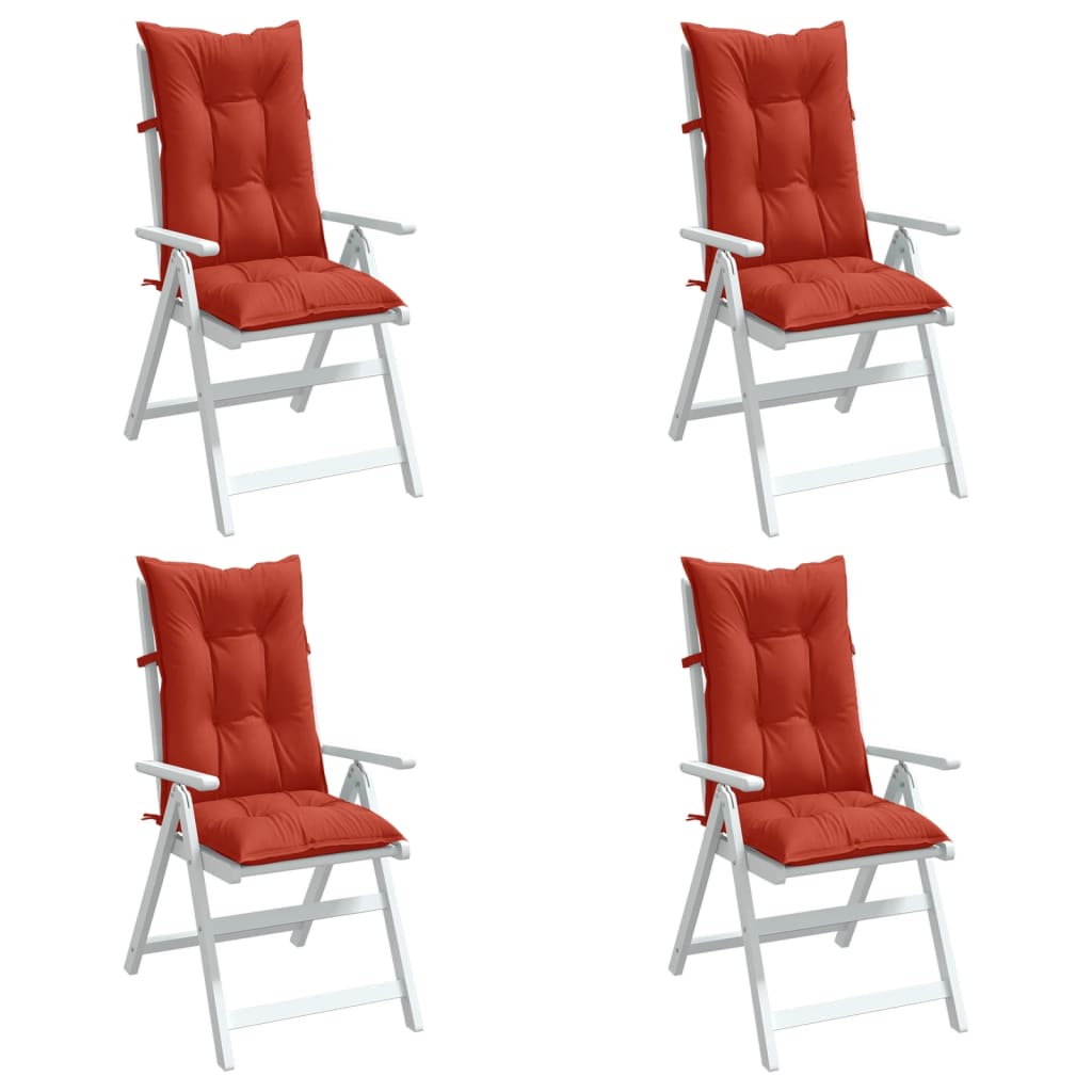 E-shop vidaXL Vankúše na stoličky 4 ks červená melanž 120x50x7 cm látka