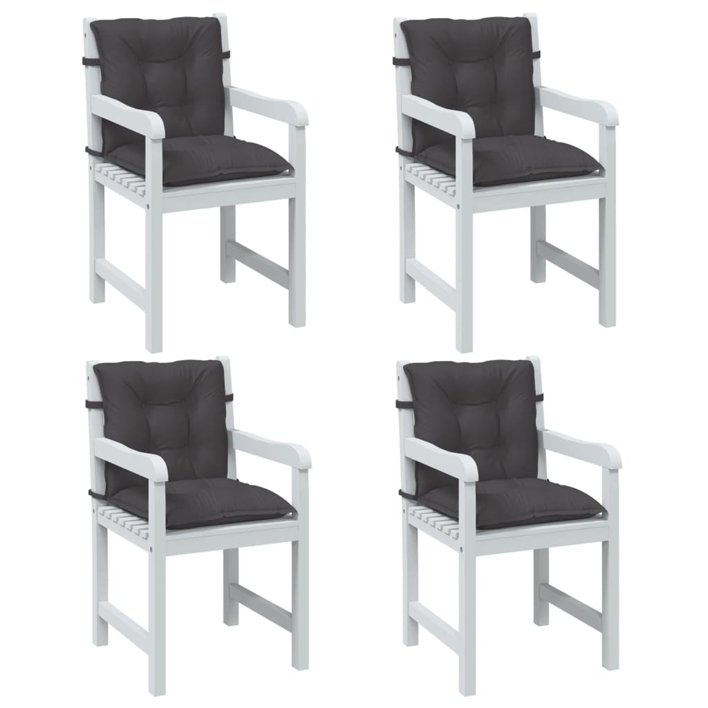E-shop vidaXL Vankúše na stoličky 4 ks antracitová melanž 100x50x7 cm látka