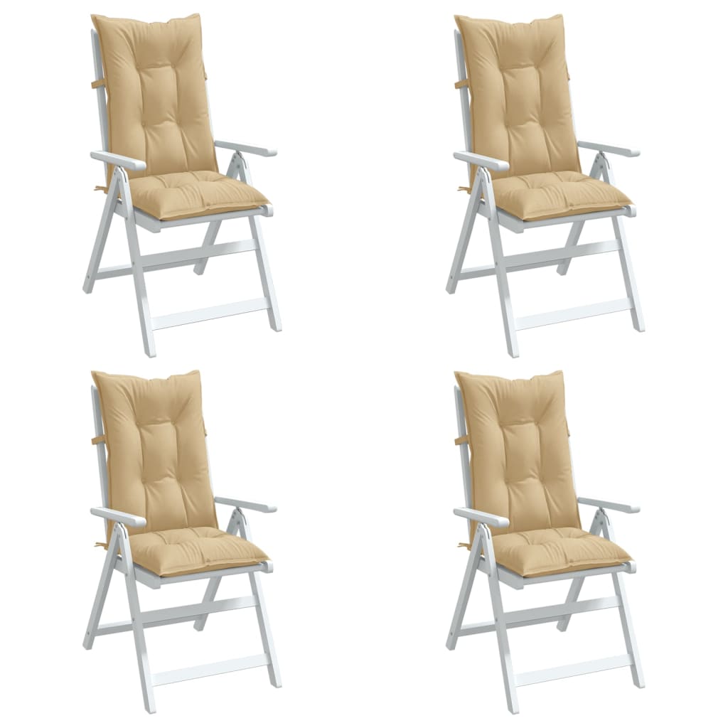 E-shop vidaXL Vankúše na stoličky 4 ks béžová melanž 120x50x7 cm látka