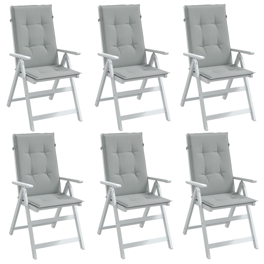 E-shop vidaXL Vankúše na stoličky 6 ks svetlosivá melanž 120x50x4 cm látka
