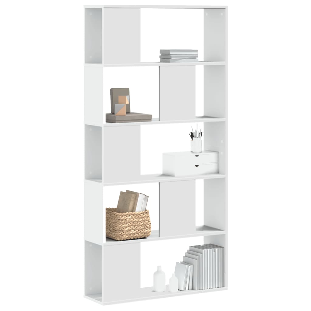 E-shop vidaXL Knižnica 5 políc biela 80,5x23,5x162,5 cm kompozitné drevo