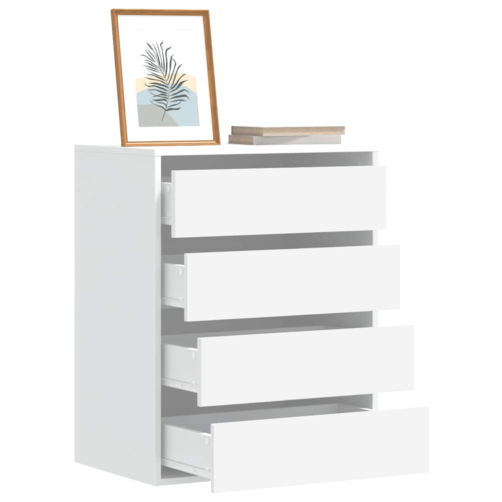 E-shop vidaXL Rohová komoda so zásuvkami biela 60x41x76 cm kompozitné drevo