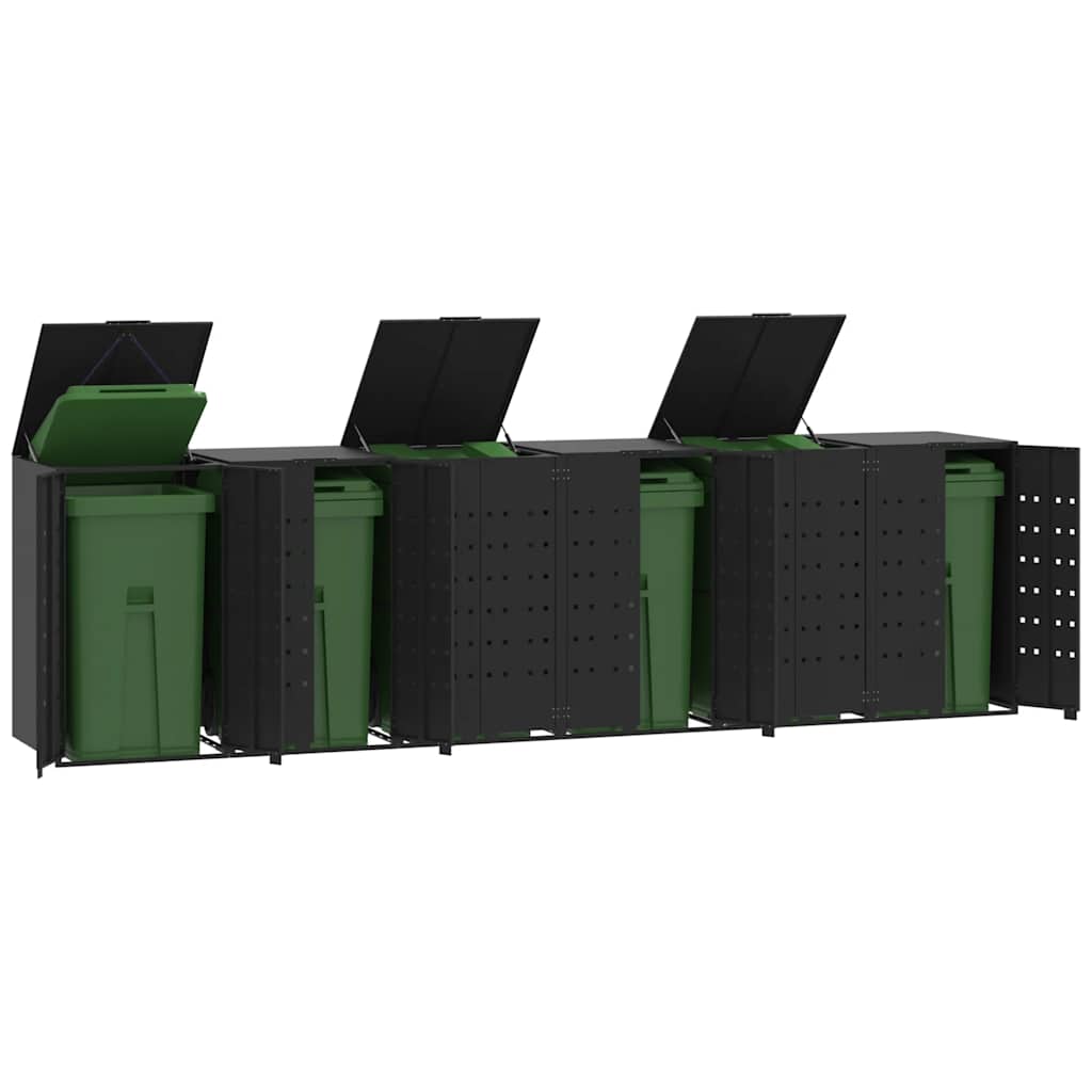 E-shop vidaXL Úložisko na 6 koše na kolieskach čierne 414x79x117 cm oceľ