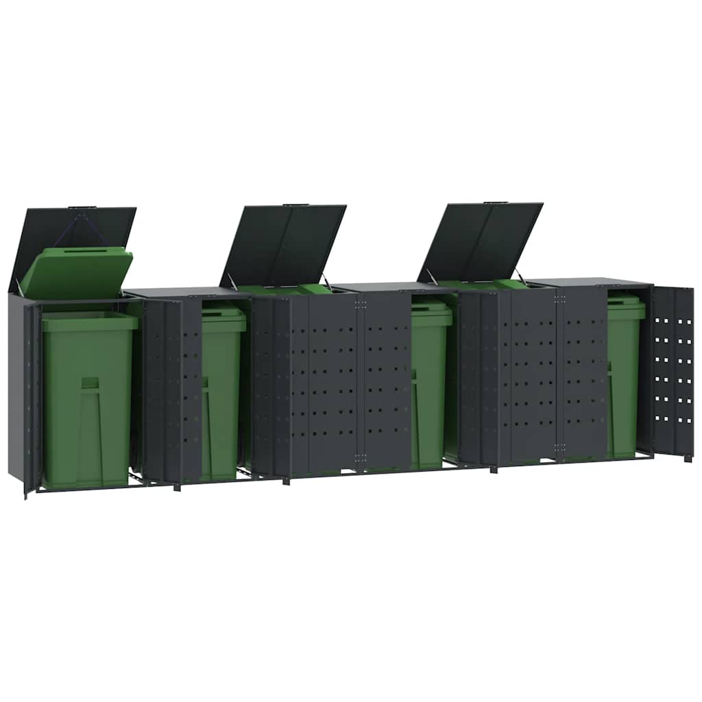 E-shop vidaXL Úložisko na 6 koše na kolieskach antracitové 414x79x117 cm oceľ