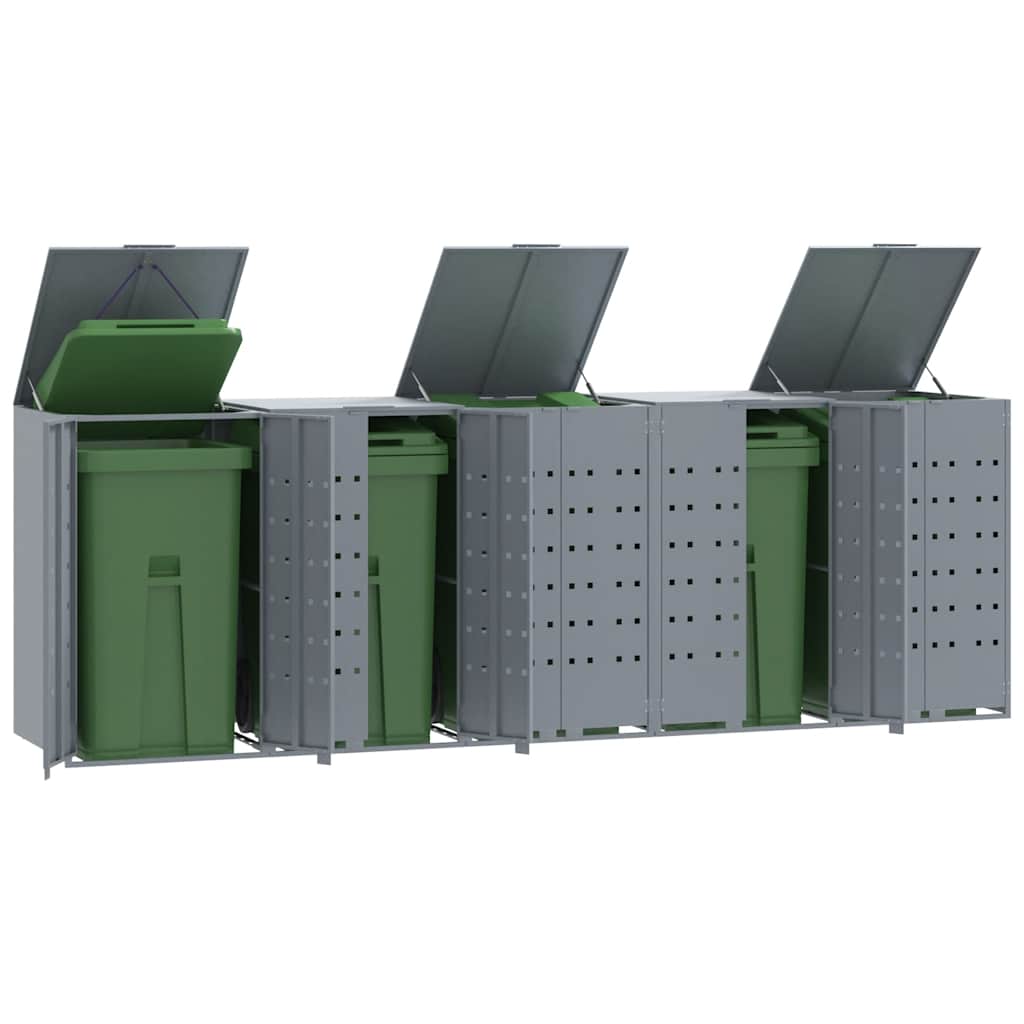 E-shop vidaXL Úložisko na 5 košov na kolieskach sivé 345x79x117 cm oceľ