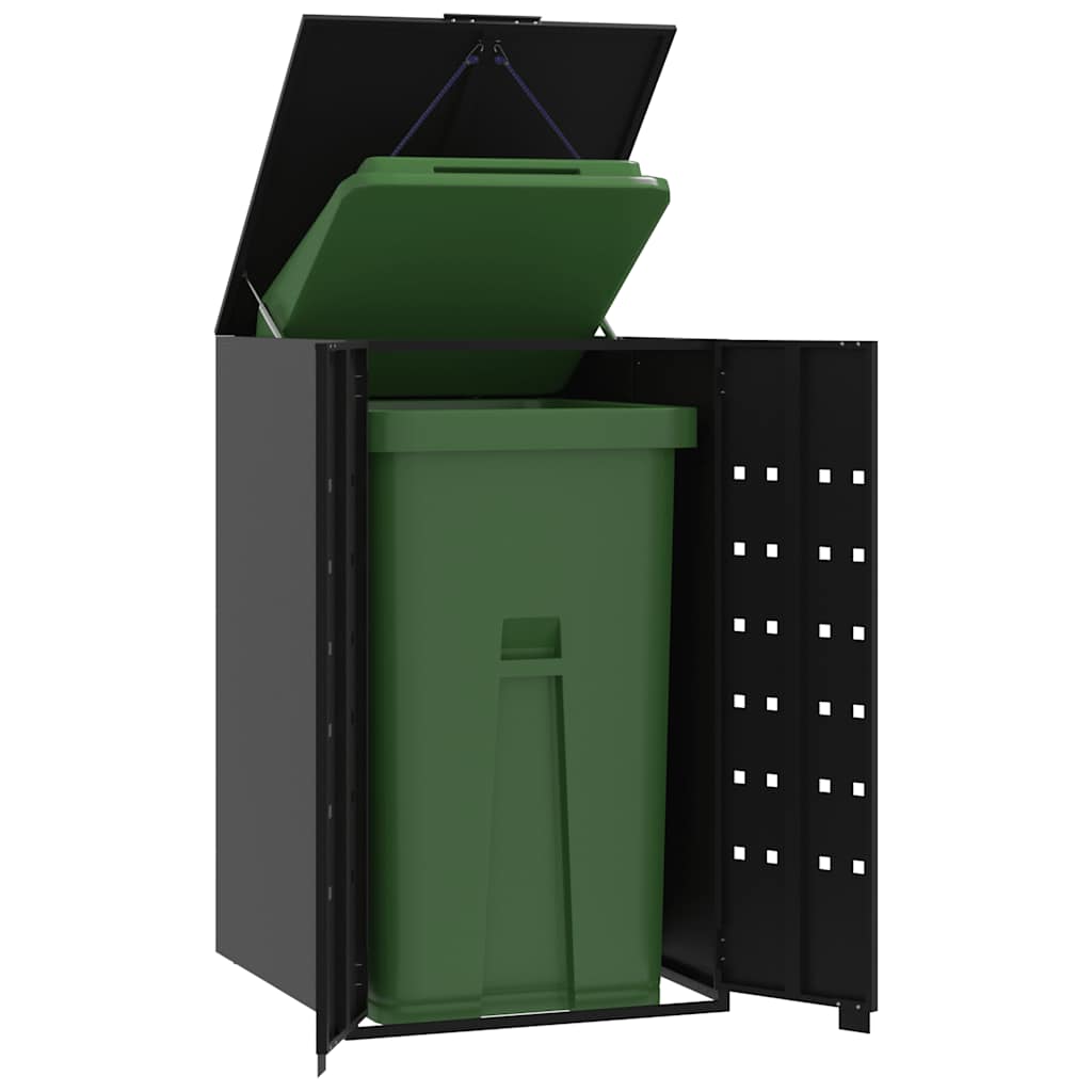 E-shop vidaXL Úložisko na 1 kôš na kolieskach čierne 69x79x117 cm oceľ