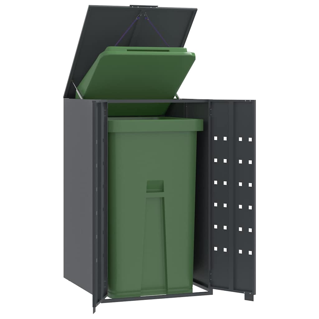 E-shop vidaXL Úložný priestor na odpadkový kôš na kolieskach na jeden kôš, antracitový, 69x79x117 cm, oceľový