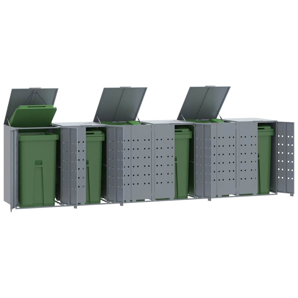 E-shop vidaXL Úložisko na 6 košov na kolieskach sivé 414x79x117 cm oceľ