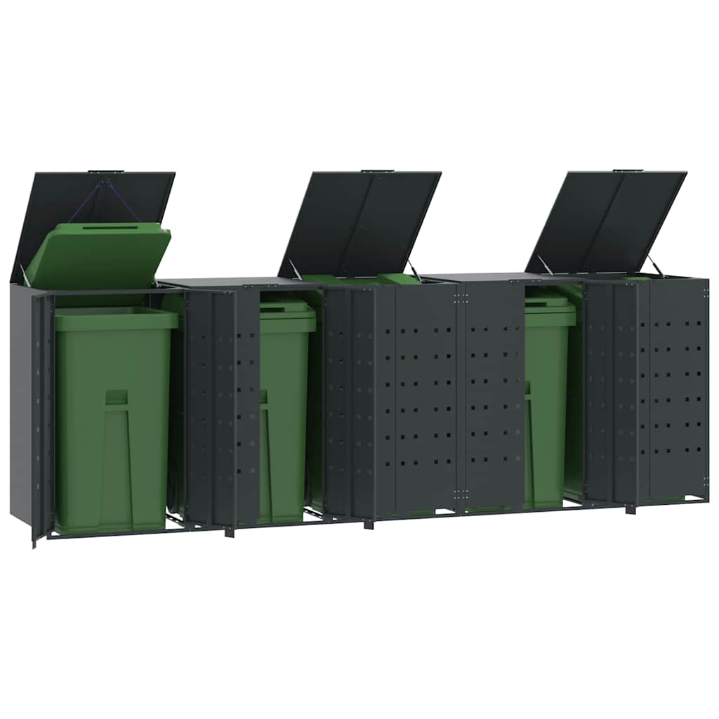 E-shop vidaXL Úložisko na 5 koše na kolieskach antracitové 345x79x117 cm oceľ