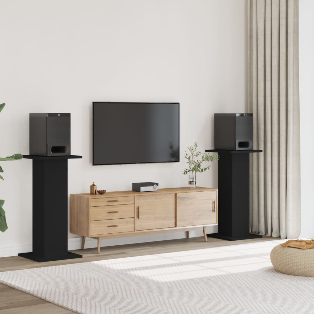 E-shop vidaXL Stojany na reproduktor 2 ks čierne 30x30x95 cm kompozitné drevo