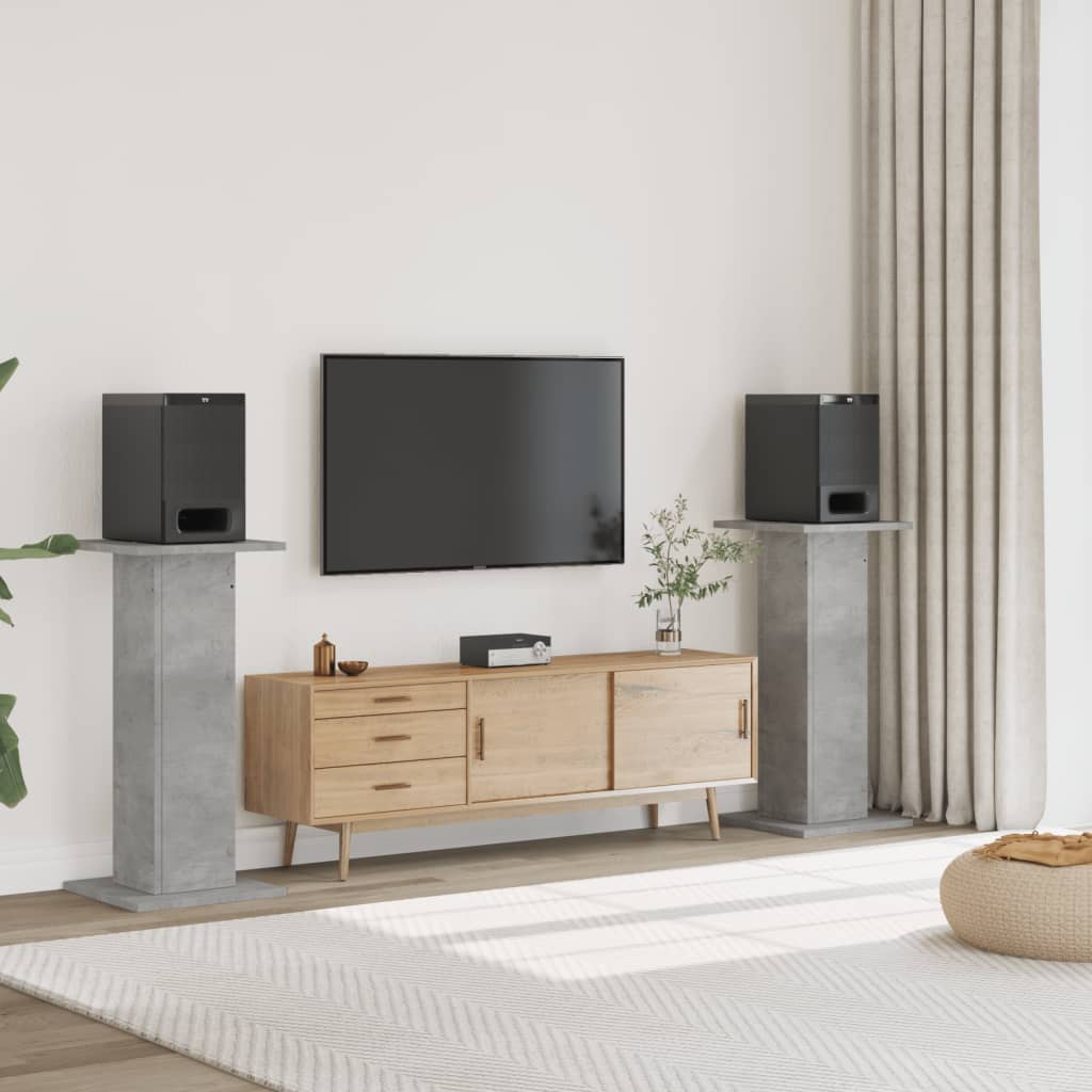 E-shop vidaXL Stojany na reproduktor 2ks betónové 30x30x95cm kompozitné drevo