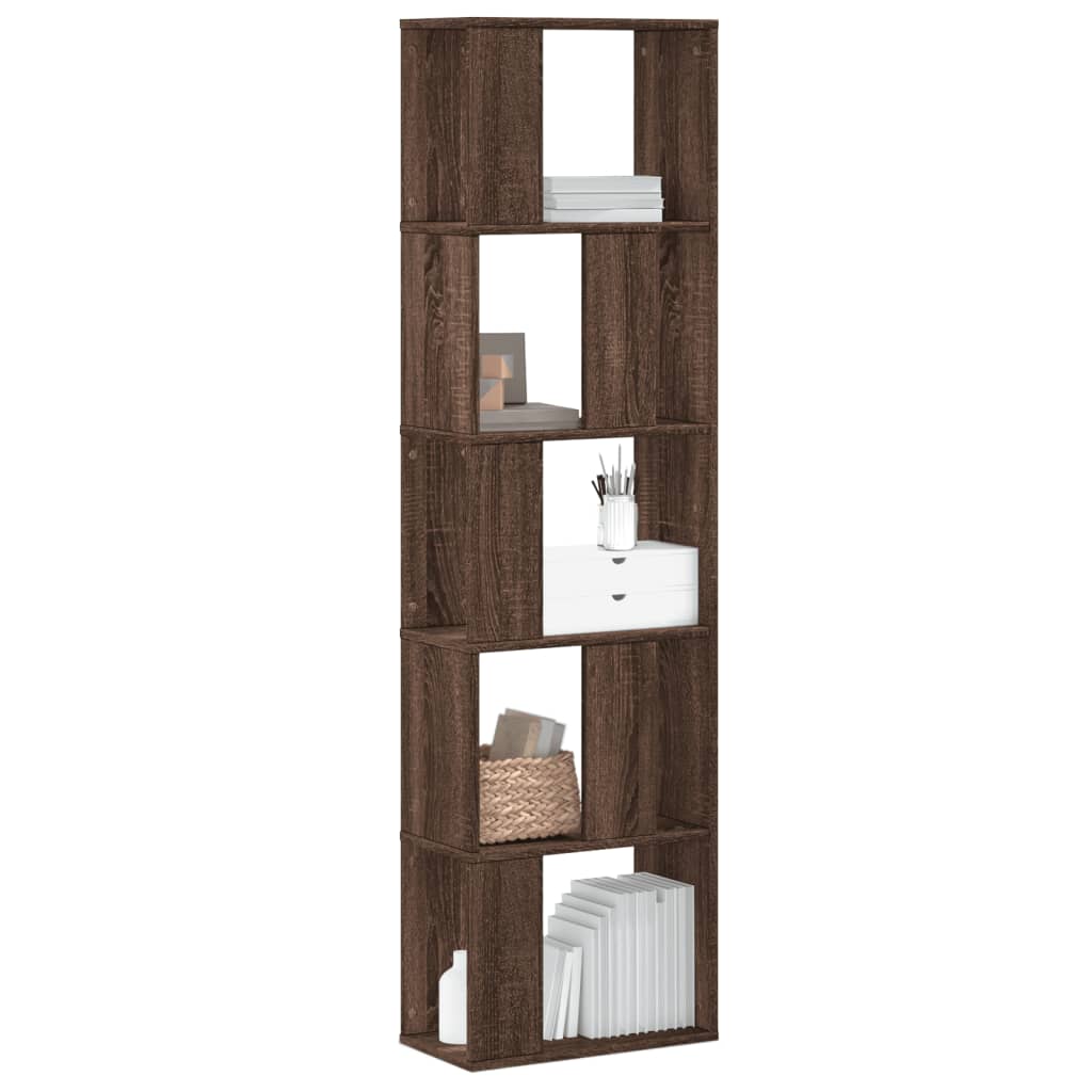 E-shop vidaXL Knižnica 5 políc hnedý dub 45x23,5x162,5 cm kompozitné drevo