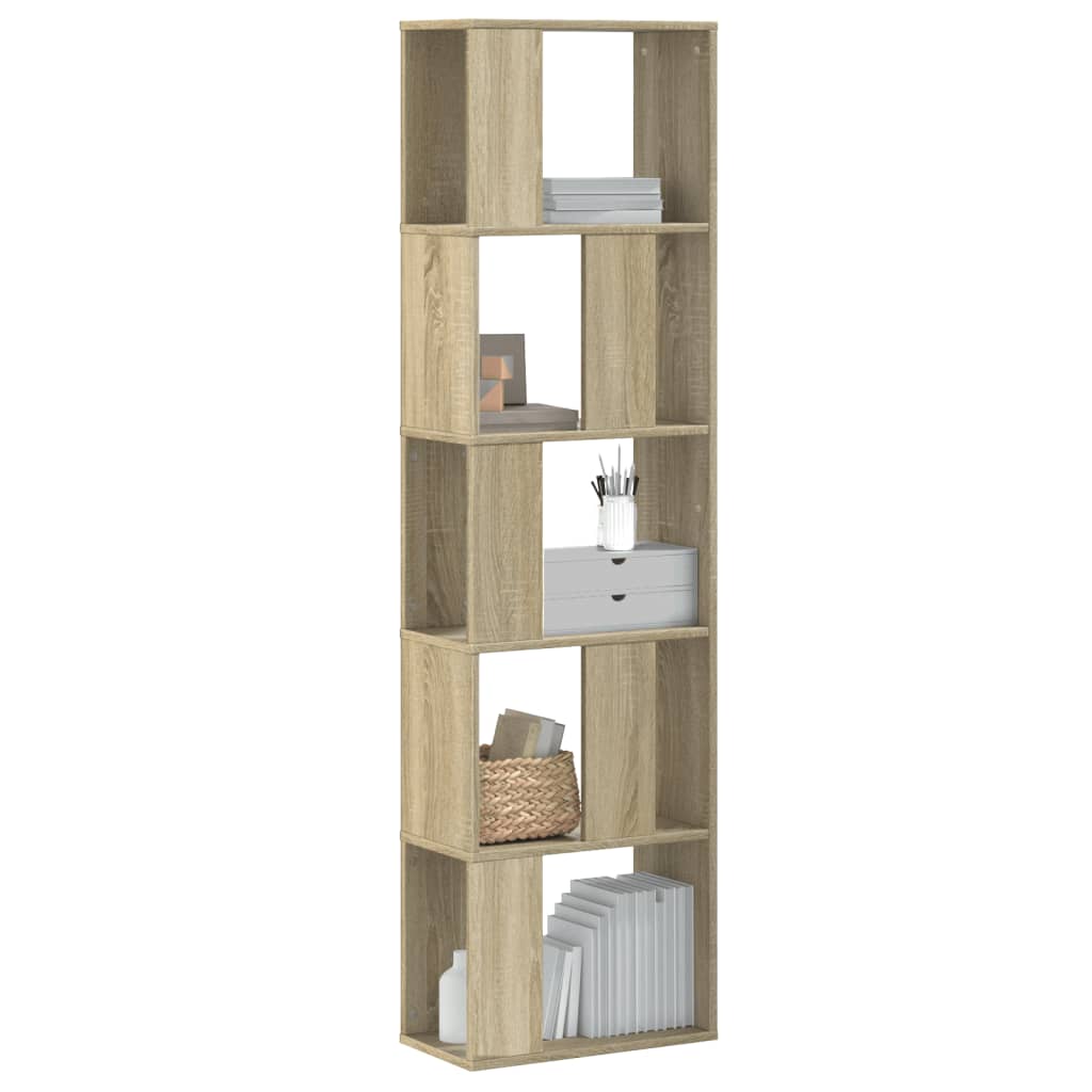 E-shop vidaXL Knižnica 5 políc dub sonoma 45x23,5x162,5 cm kompozitné drevo