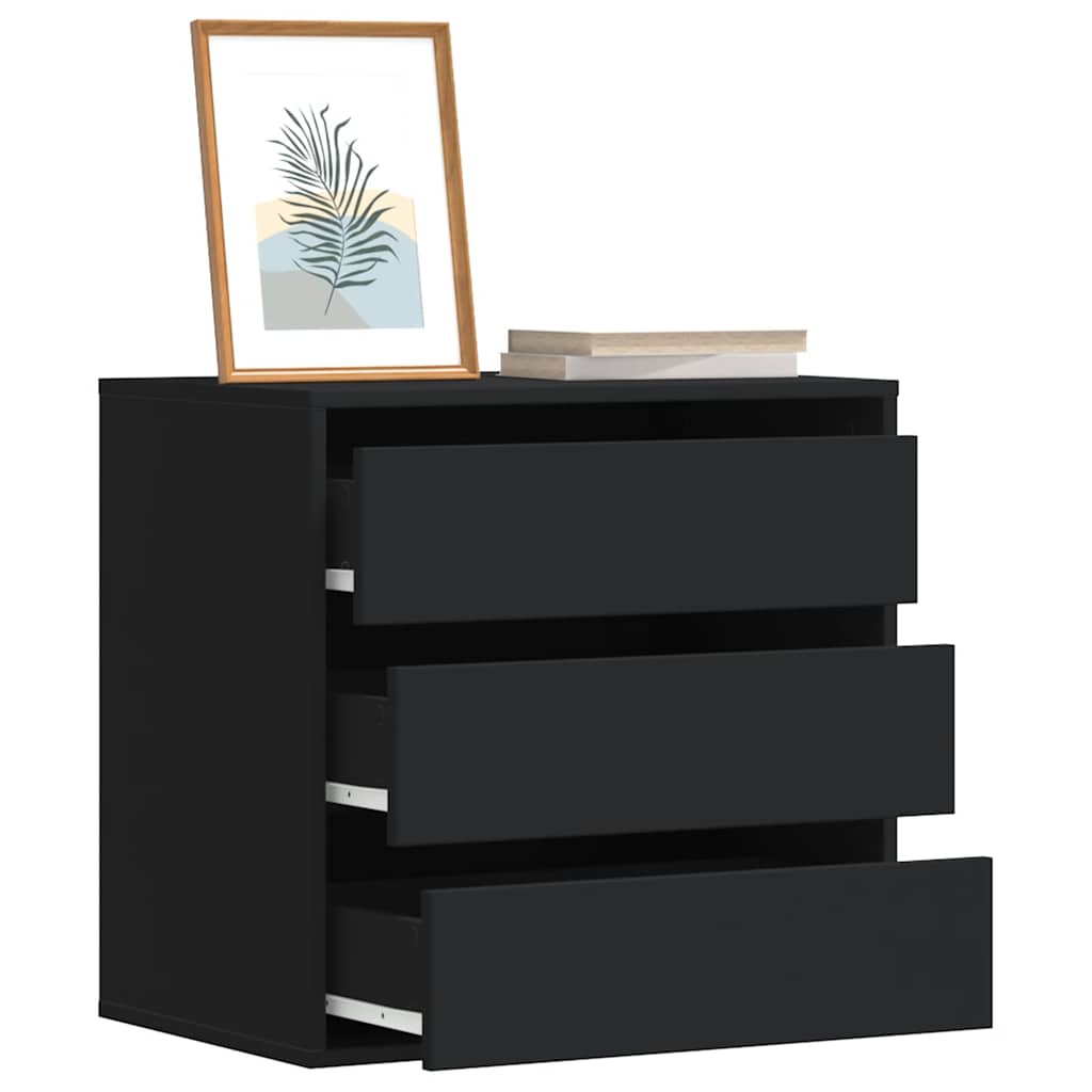 E-shop vidaXL Rohová komoda so zásuvkami čierna 60x41x58 cm kompozitné drevo