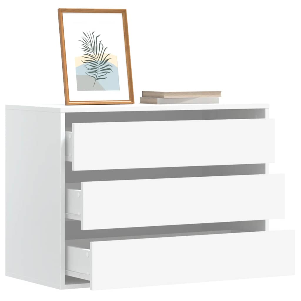 E-shop vidaXL Rohová komoda so zásuvkami biela 80x41x58 cm kompozitné drevo