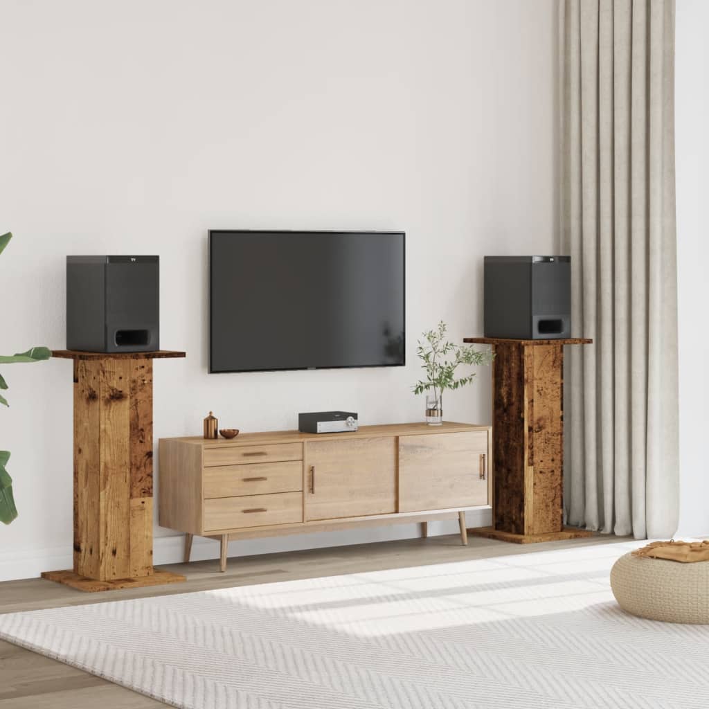 E-shop vidaXL Stojany na reproduktor 2ks staré drevo 30x30x95cm kompoz. drevo