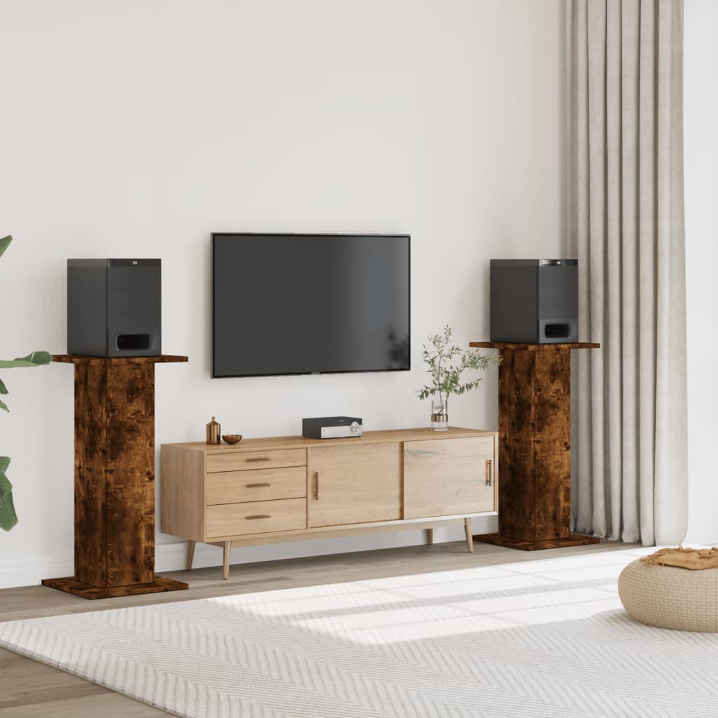 E-shop vidaXL Stojany na reproduktor 2ks dymový dub 30x30x95 cm kompoz. drevo