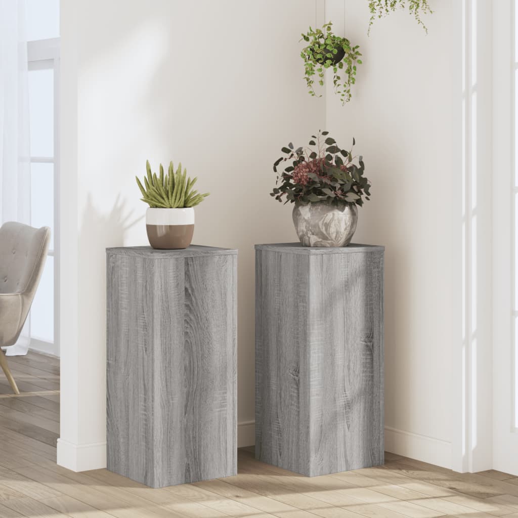 E-shop vidaXL Stojany na rastliny 2 ks sivé sonoma 30x30x70 cm kompoz. drevo