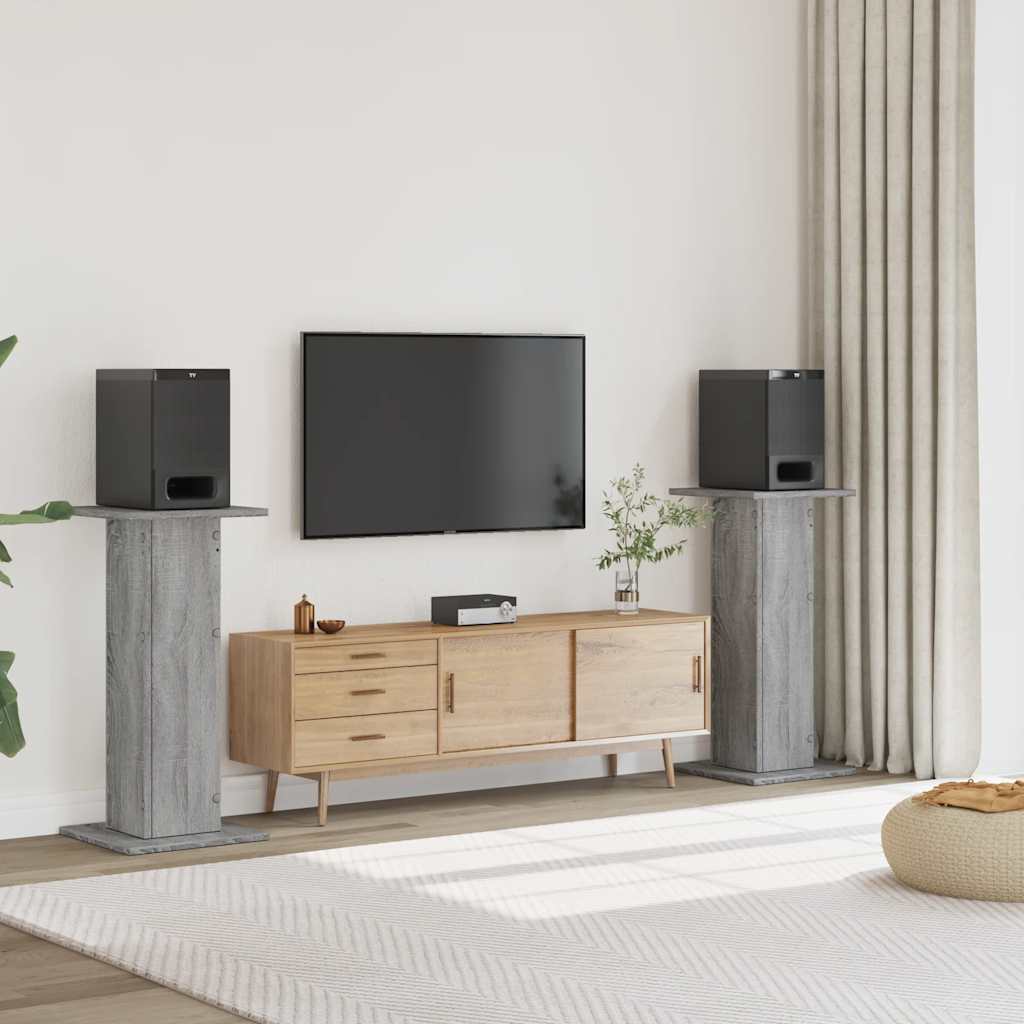 E-shop vidaXL Stojany na reproduktor 2ks sivé sonoma 30x30x95cm kompoz. drevo